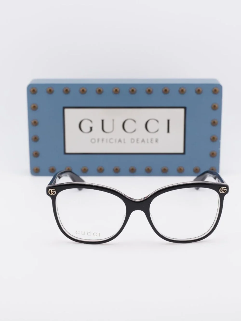 Gucci GG1816O 007 Cat Eye Eyeglasses - Black on Pink Crystal 54mm